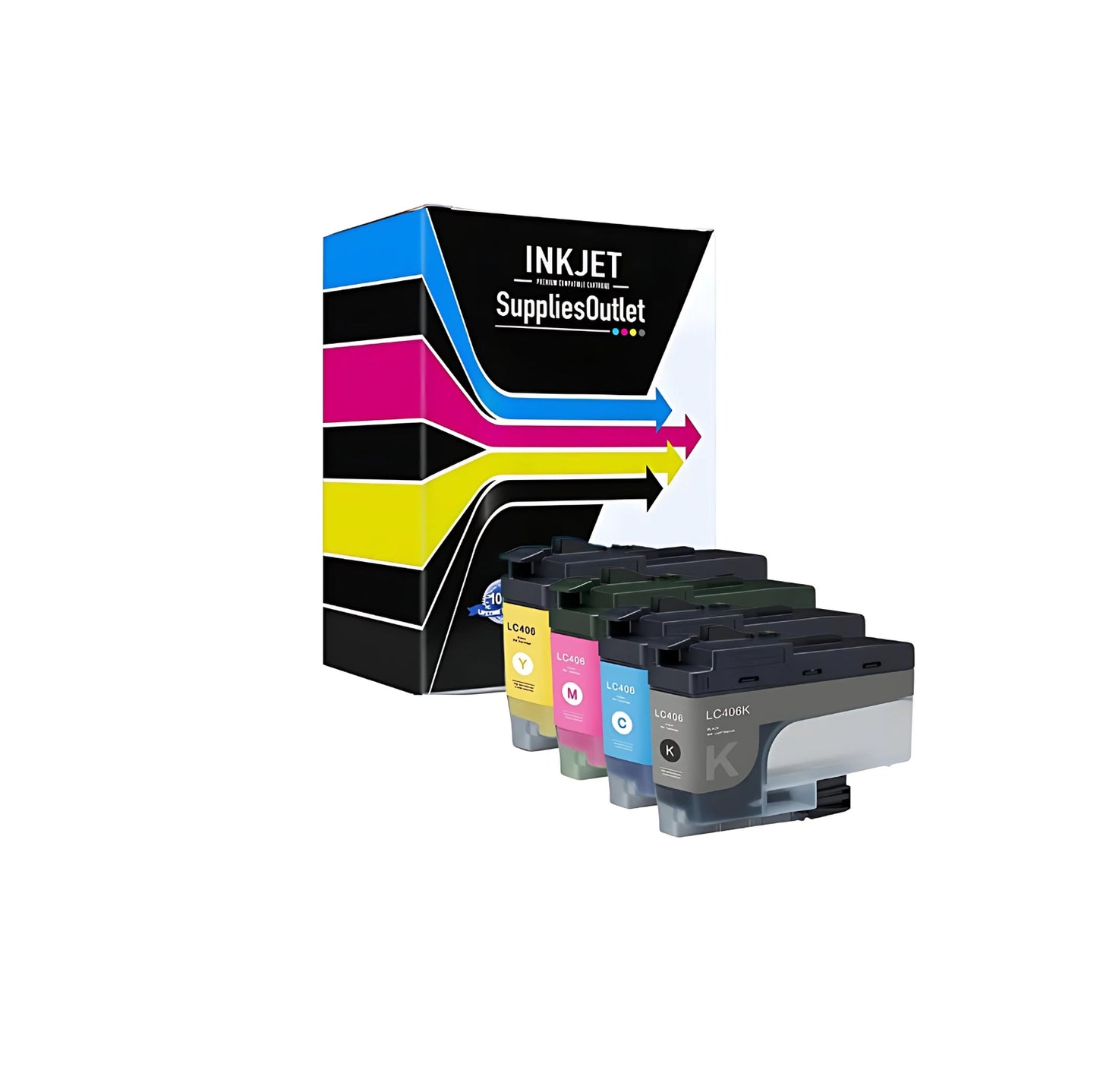 Compatible Brother LC406XL High Yield All Colors Ink Cartridge - Black 6000 - Color 5000 Page Yield