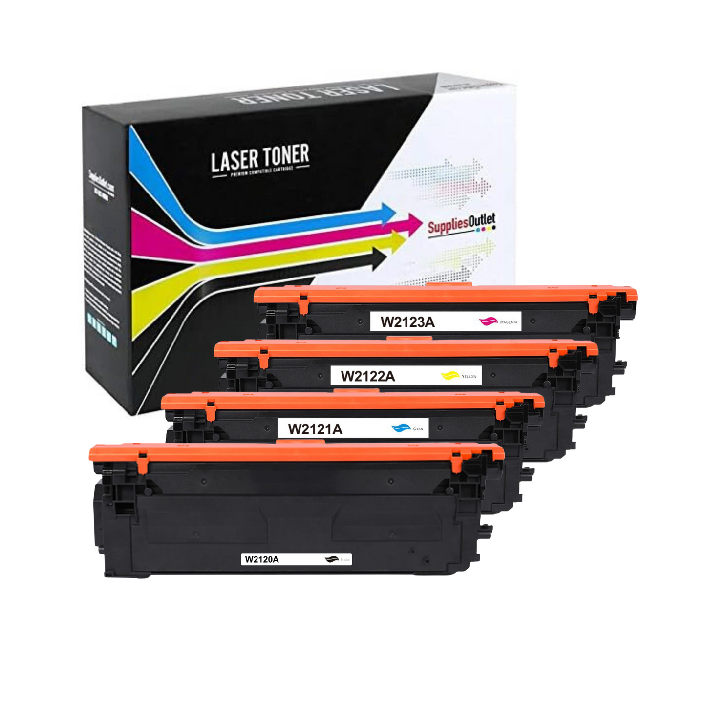 Compatible HP 212A All colors Toner Cartridge with CHIP - Black 5,500 - Color 4,500 Page Yield