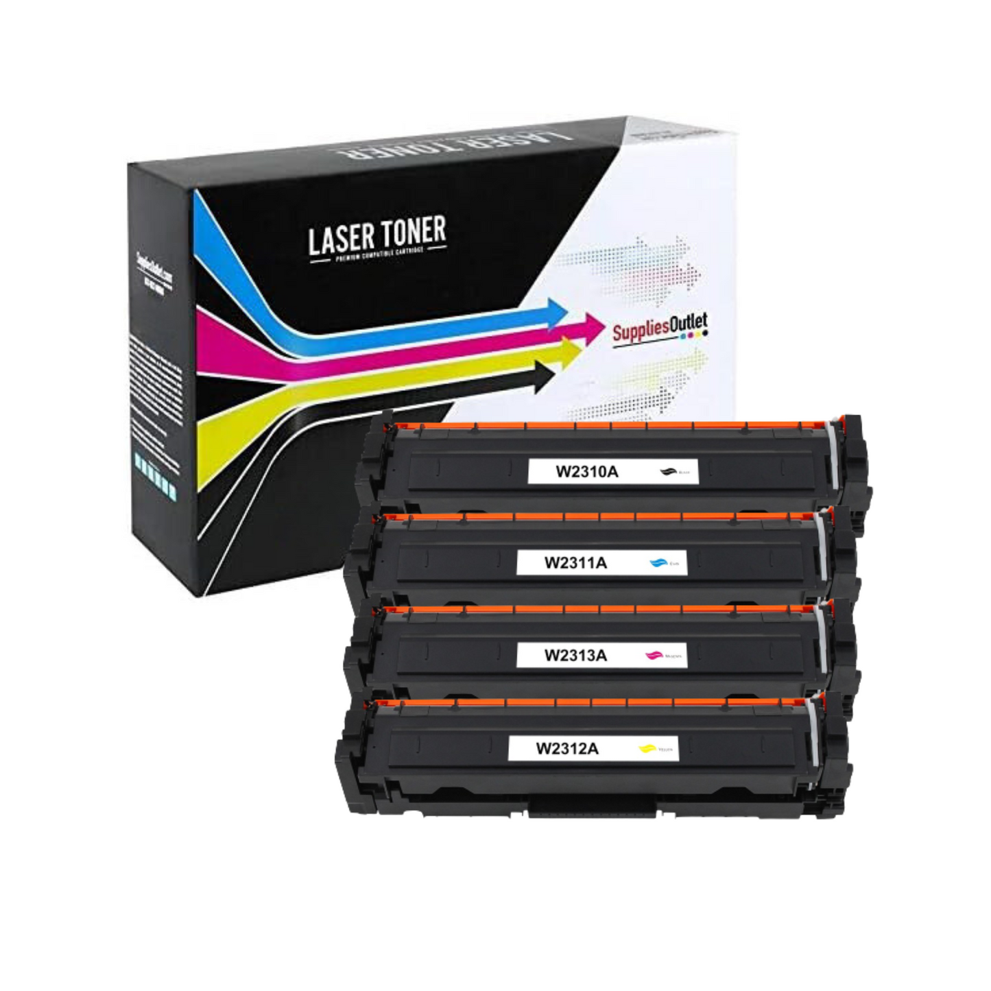 Compatible HP 215A (All Colors) Toner Cartridge with CHIP - Black 1,050 - Color 850 Page Yield