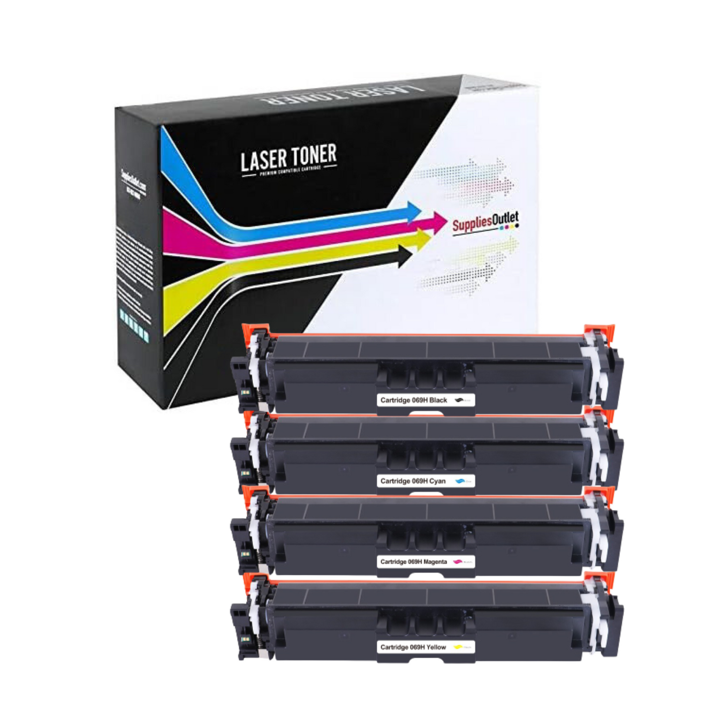 Compatible Canon 069H (All Colors) High Yield Toner Cartridge - Black 7,600 - Color 5,500 Page Yield