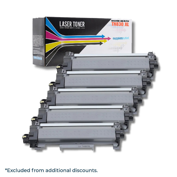 Set of laser toner cartridges with a box labeled 'Laser Toner' on a white background.