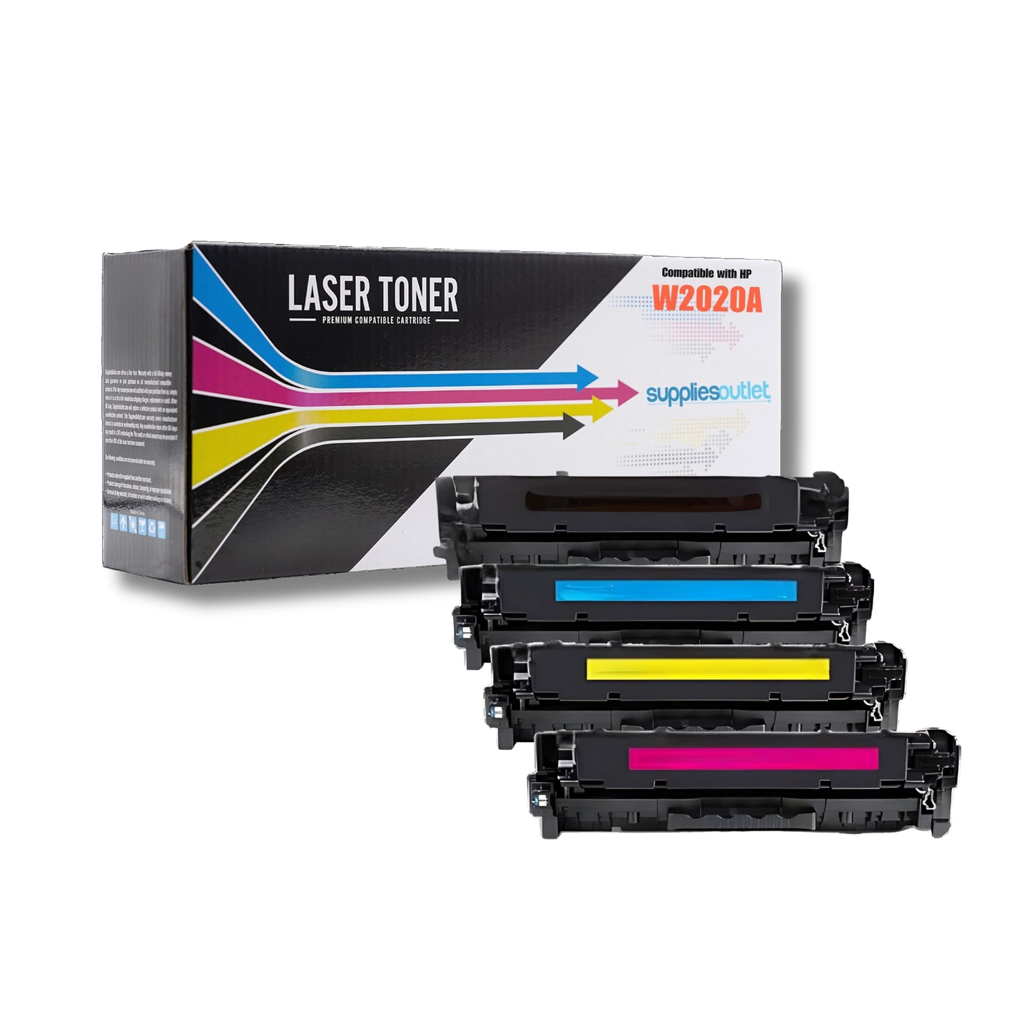 Compatible HP 414A (W2020A) All Colors Toner Cartridges - Black 2,400 - Color 2,100 Page Yield