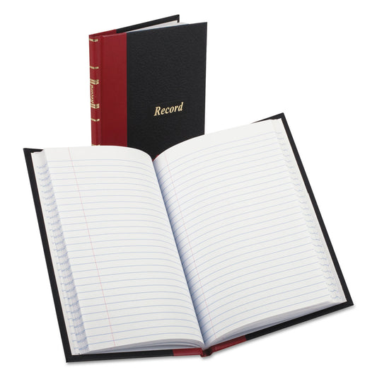 Boorum & Pease Record and Account Book with Black Cover and Red Spine