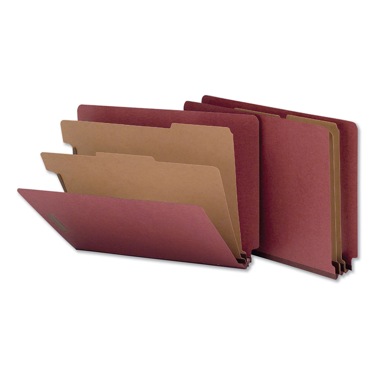 Universal Red Pressboard End Tab Classification Folders