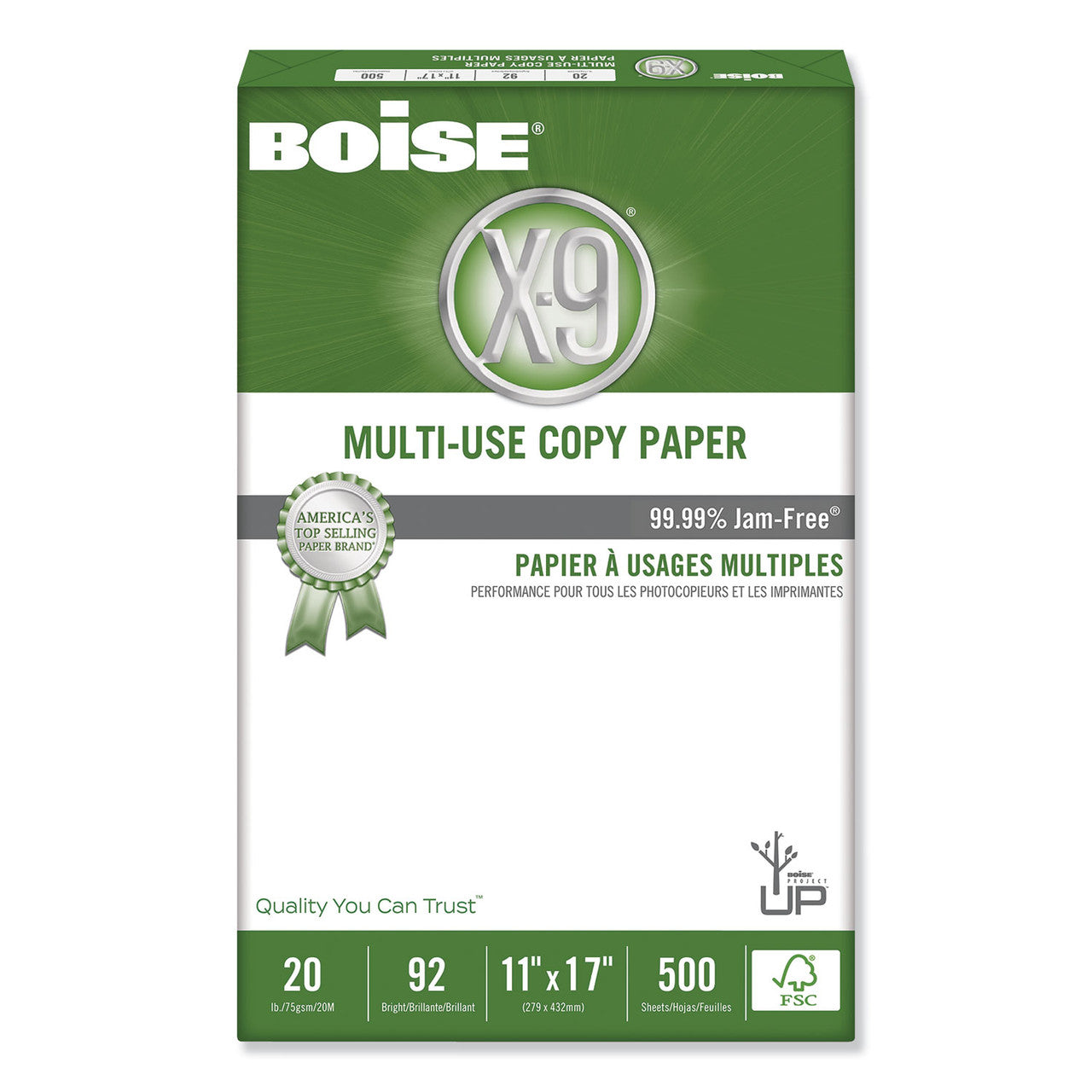 Boise X-9 Multi-Use Letter Copy Paper 8.5 x 11 Case 10 Reams (5000 Sheets)