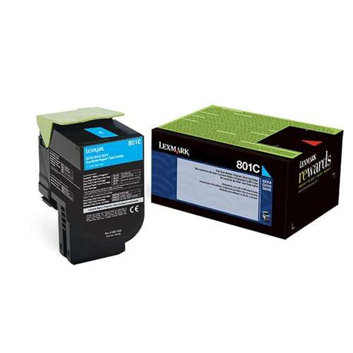 Lexmark 80C10C0 (801C) OEM Return Program Cyan Toner Cartridge
