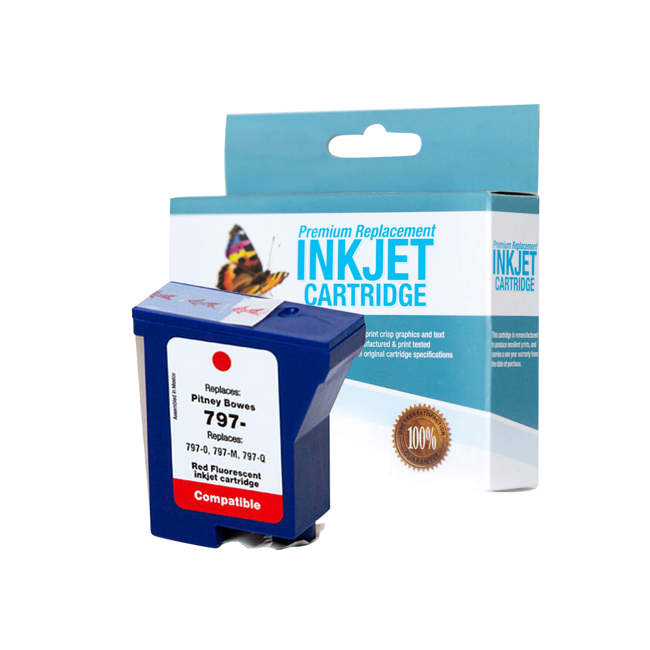 Compatible Pitney Bowes 797-0 Ink Cartridge (Red)