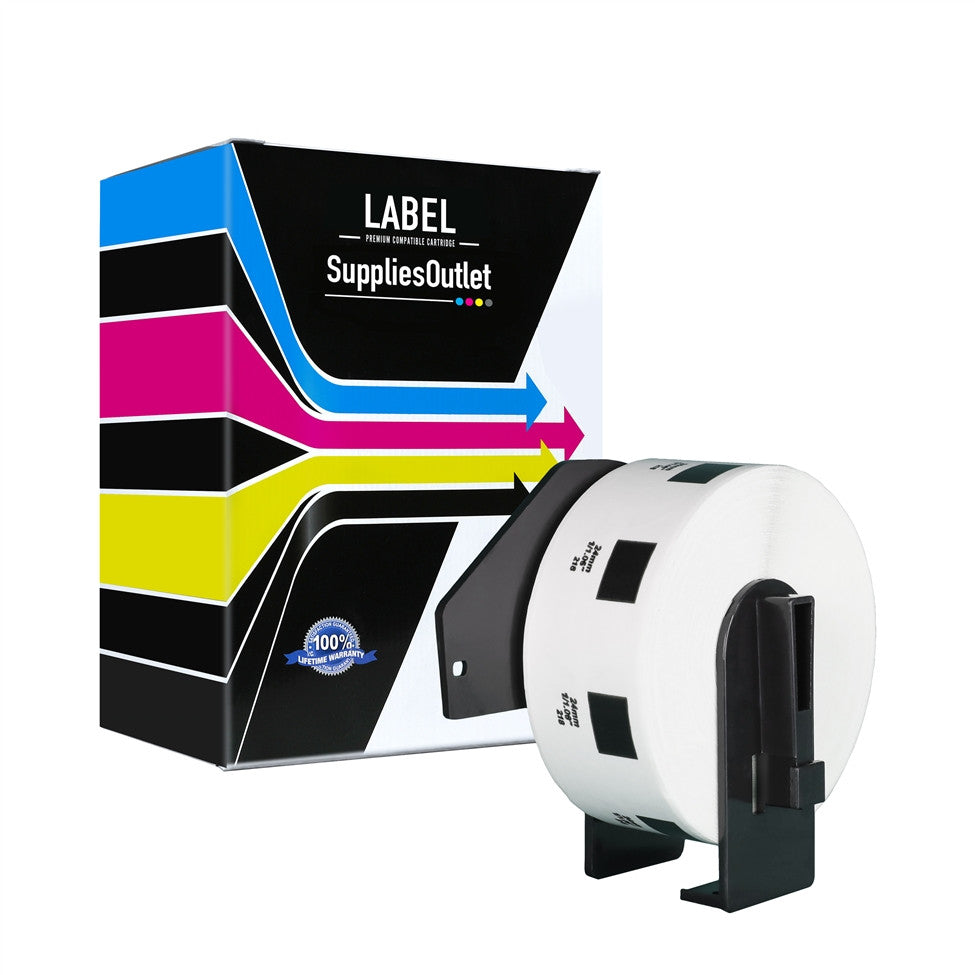 Compatible Brother DK1218 Round Paper Labels (White) by SuppliesOutlet