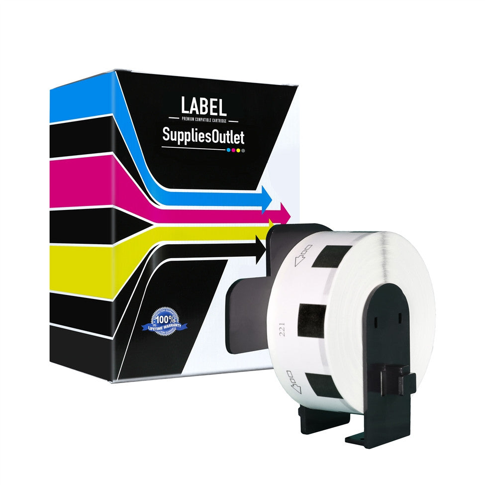 Compatible Brother DK1221 (White) Square Paper Label - 0.9" 400 per Roll