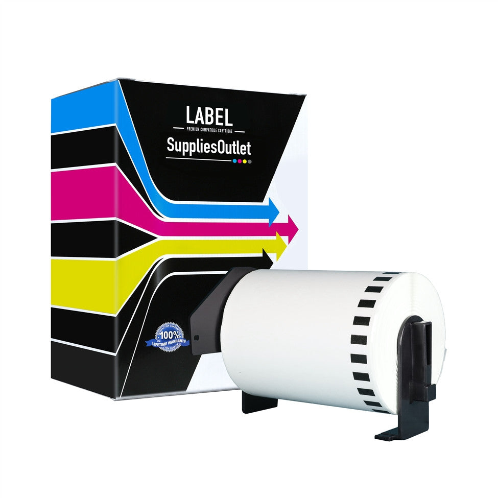 Compatible Brother DK2243 Continuous Paper Tape (Black on White) by SuppliesOutlet