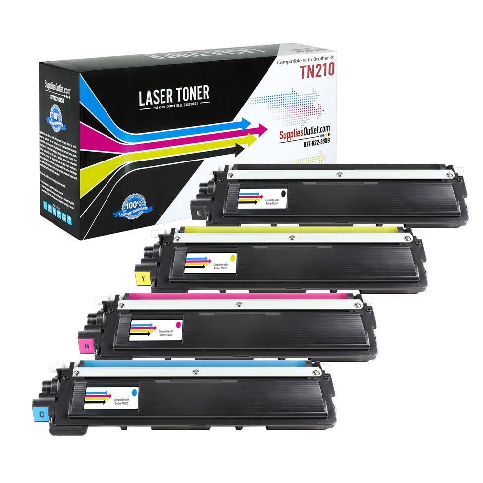 Compatible Brother TN210 (All Colors) Toner Cartridge - Black 1,400 - Color 2,200 Page Yield