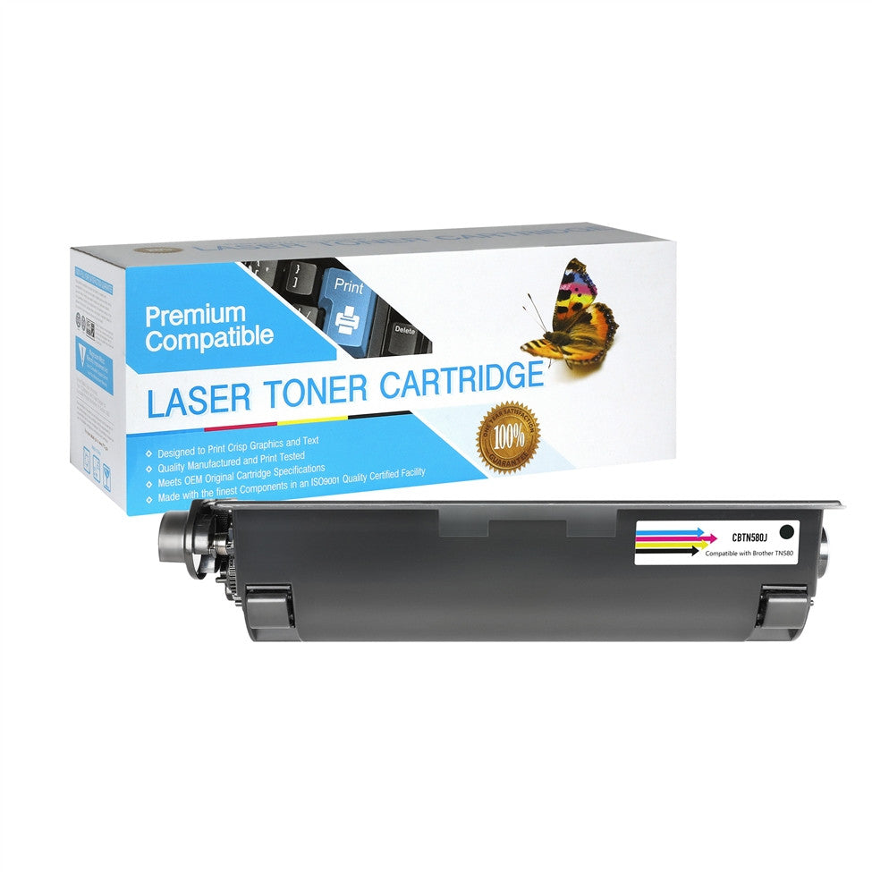Compatible Brother TN580 (Black) Toner Cartridge Jumbo - 10,000 Page Yield