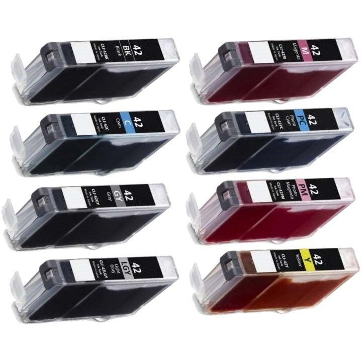 Compatible Canon CLI-42 (All Colors) Ink Cartridge - Black 900 - Color 835 Page Yield