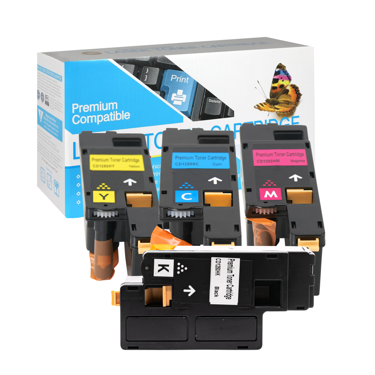 Compatible Dell 1250 (All Colors) Toner Cartridge - Black 2,000 - Color 1,400 Page Yield