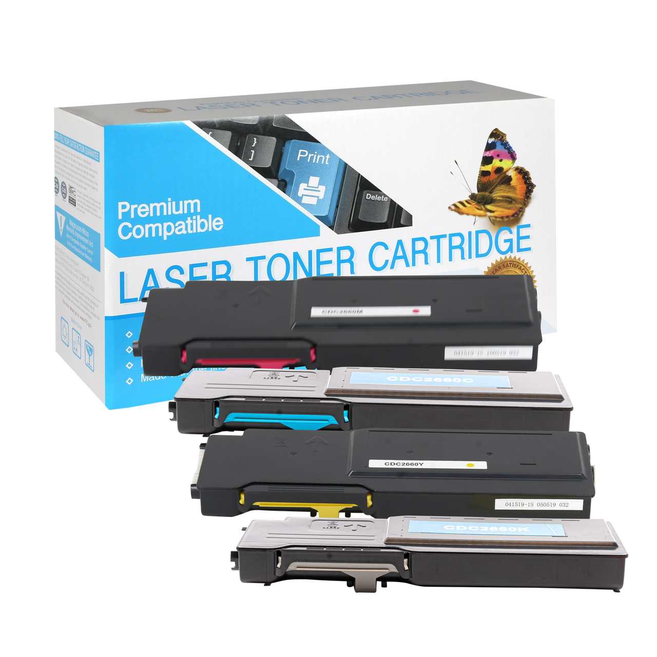 Compatible Dell C2660dn (All Colors) Toner Cartridge High Yield - Black 6,000 - Color 4,000 Page Yield