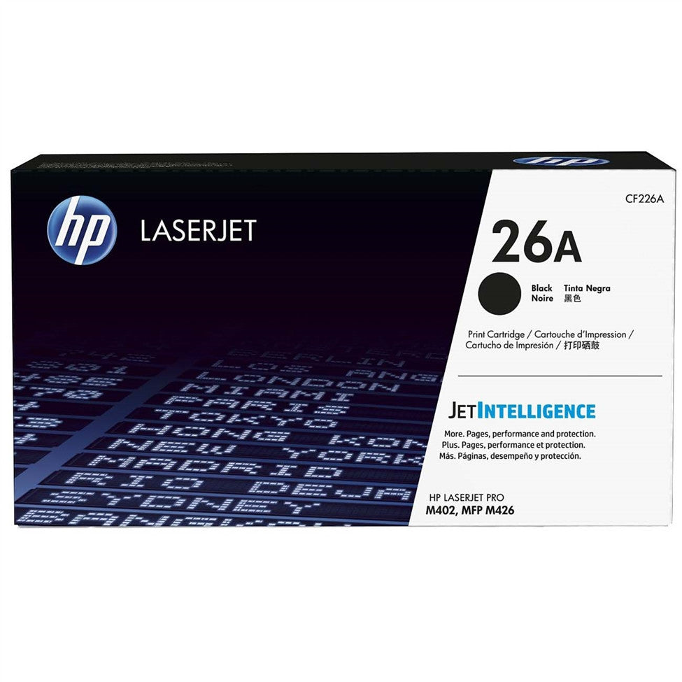 HP 26A (CF226A) Black Toner Cartridge - 3,100 Page Yield