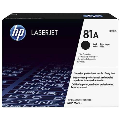 HP 81A (CF281A) Black Toner Cartridge - 10,500 Page Yield