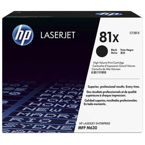 HP 81X (CF281X) Black Toner Cartridge - 25,000 Page Yield