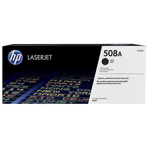 HP 508A (CF360A) Toner Cartridge - Black 6,000 - Color 5,000 Page Yield