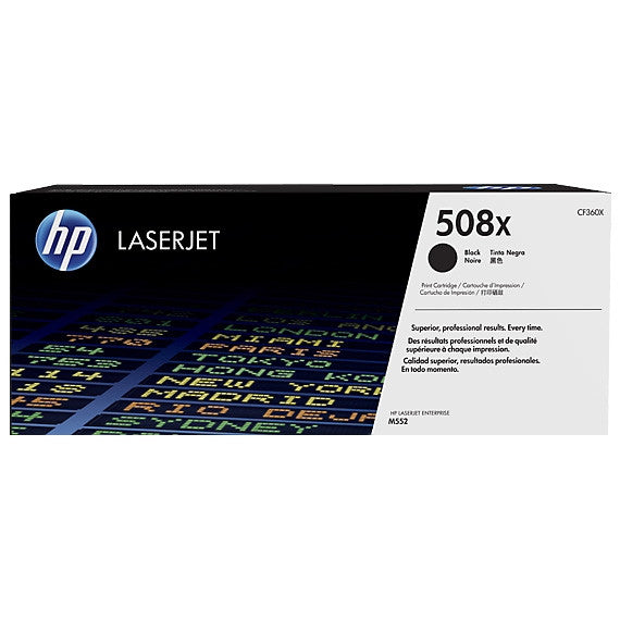 HP 508X (All Colors) Toner Cartridge - Black 12,500 - Color 9,500 Page Yield