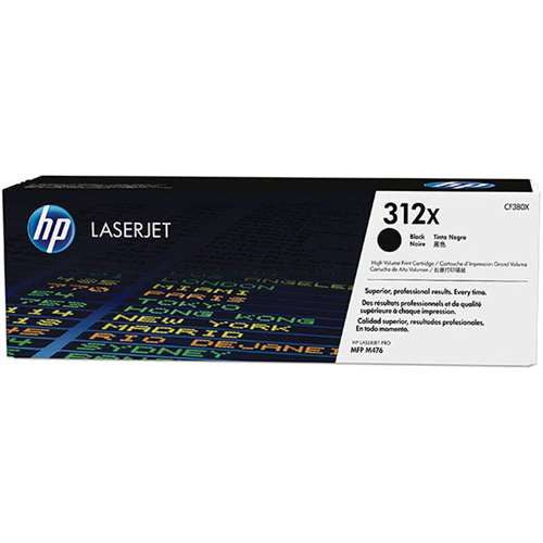 HP 312X (CF380X) Black High Yield Toner Cartridge - 4,400 Page Yield