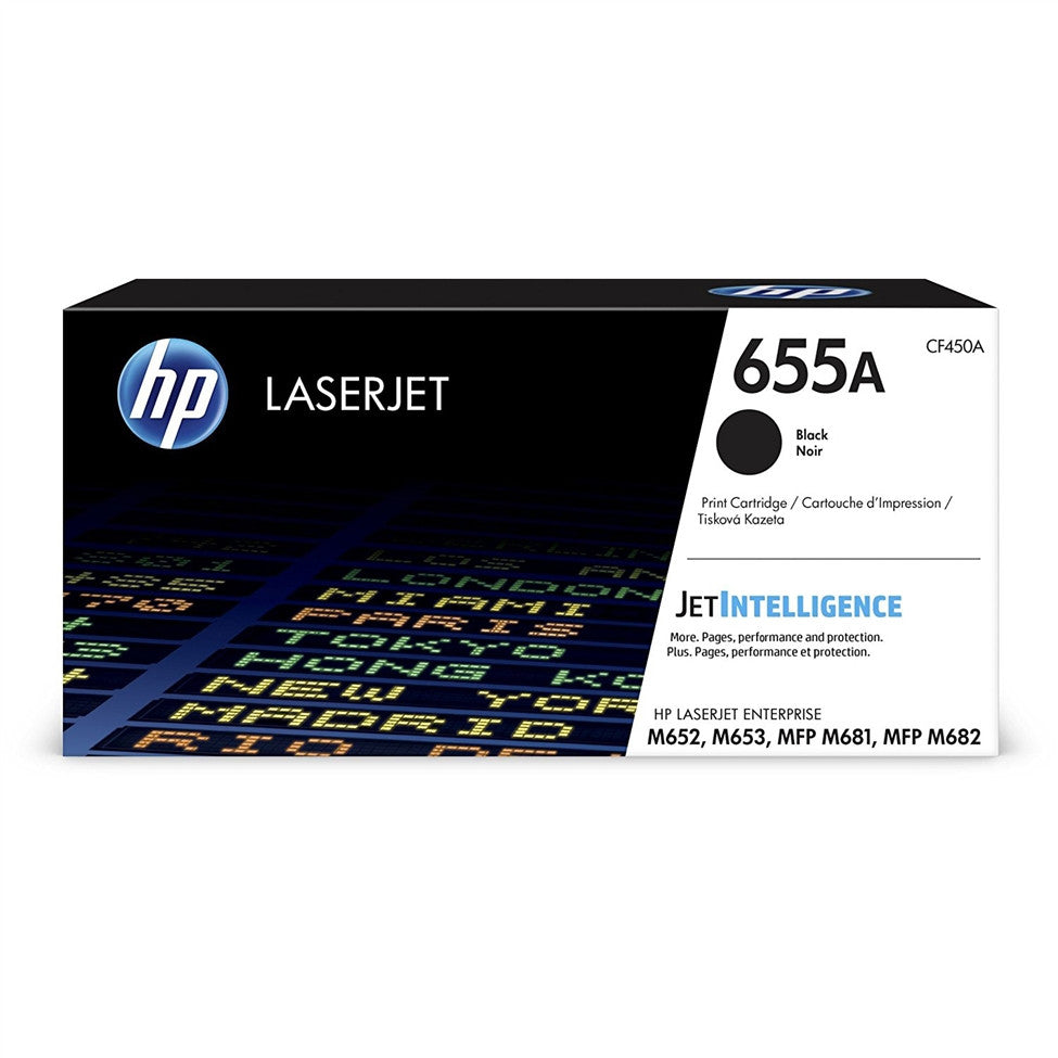 HP 655A (All Colors) Toner Cartridge - Black 12,500 - Color 10,500 Page Yield