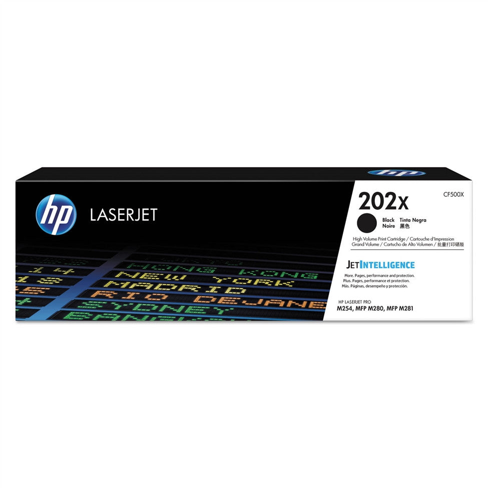 HP 202X (All Colors) High Yield Toner Cartridge - Black 3,200 - Color 2,500 Page Yield