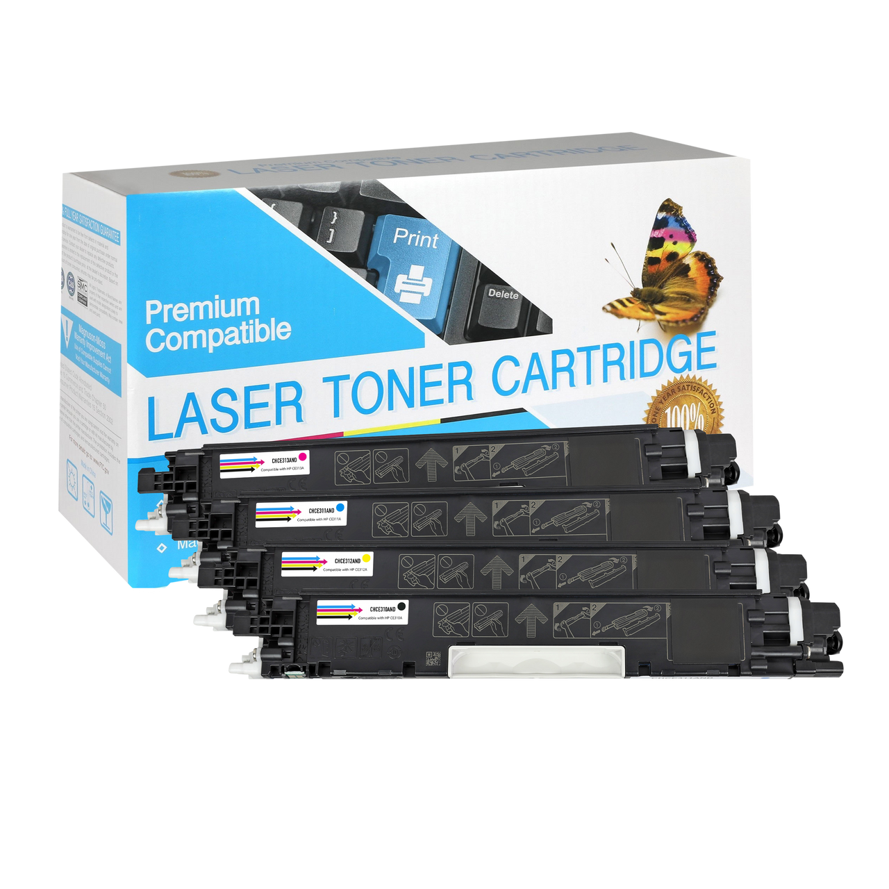 Compatible HP 126A (All Colors) Toner Cartridge - Black 1,200 - Color 1,000 Page Yield