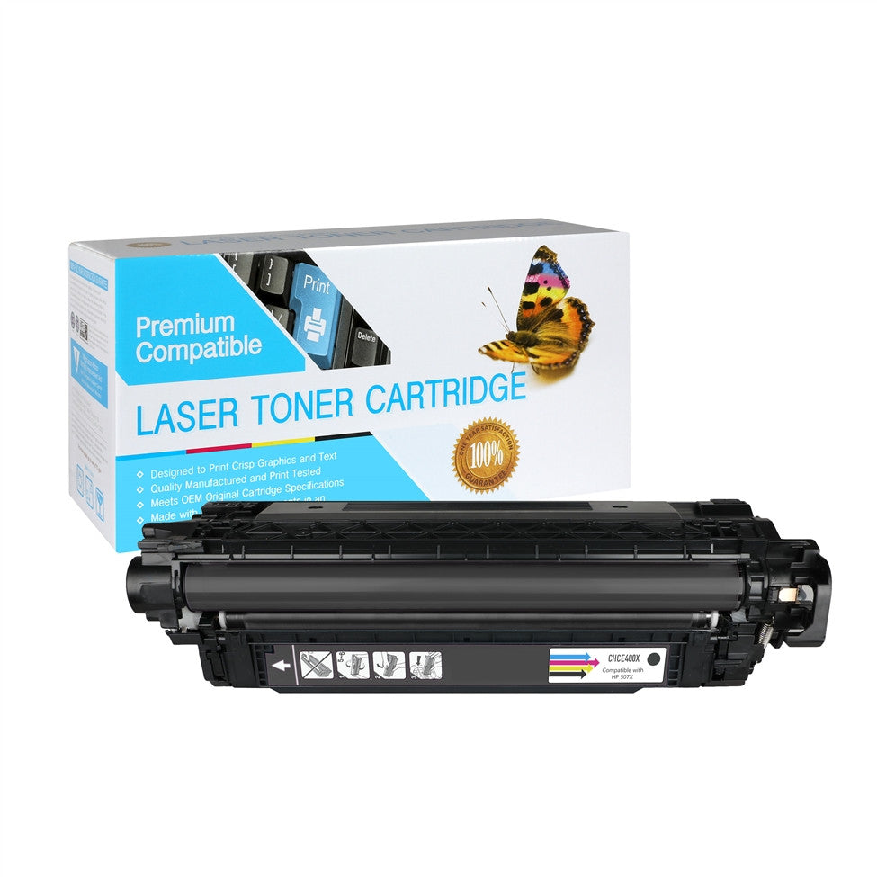 Compatible HP 507X (CE400X) Black Toner Cartridge - 11,000 Page Yield