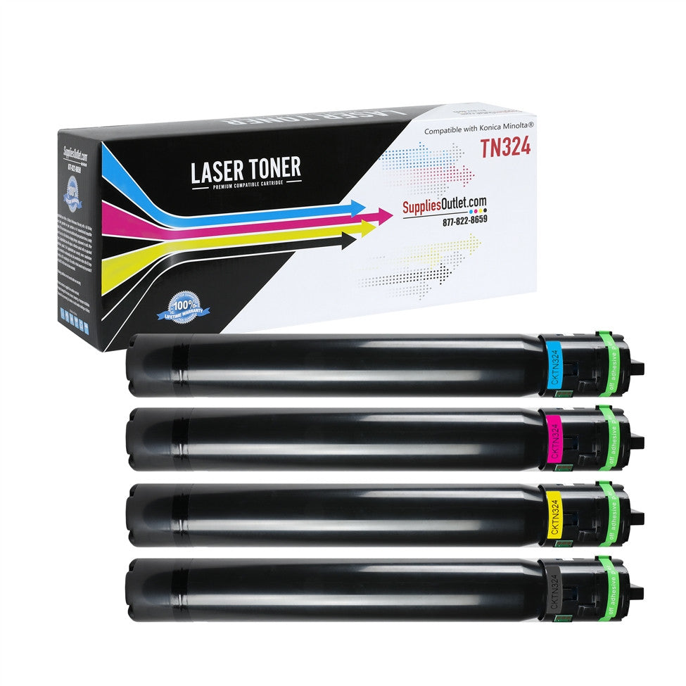Compatible Konica Minolta TN324 Toner Cartridge (All Colors) by SuppliesOutlet
