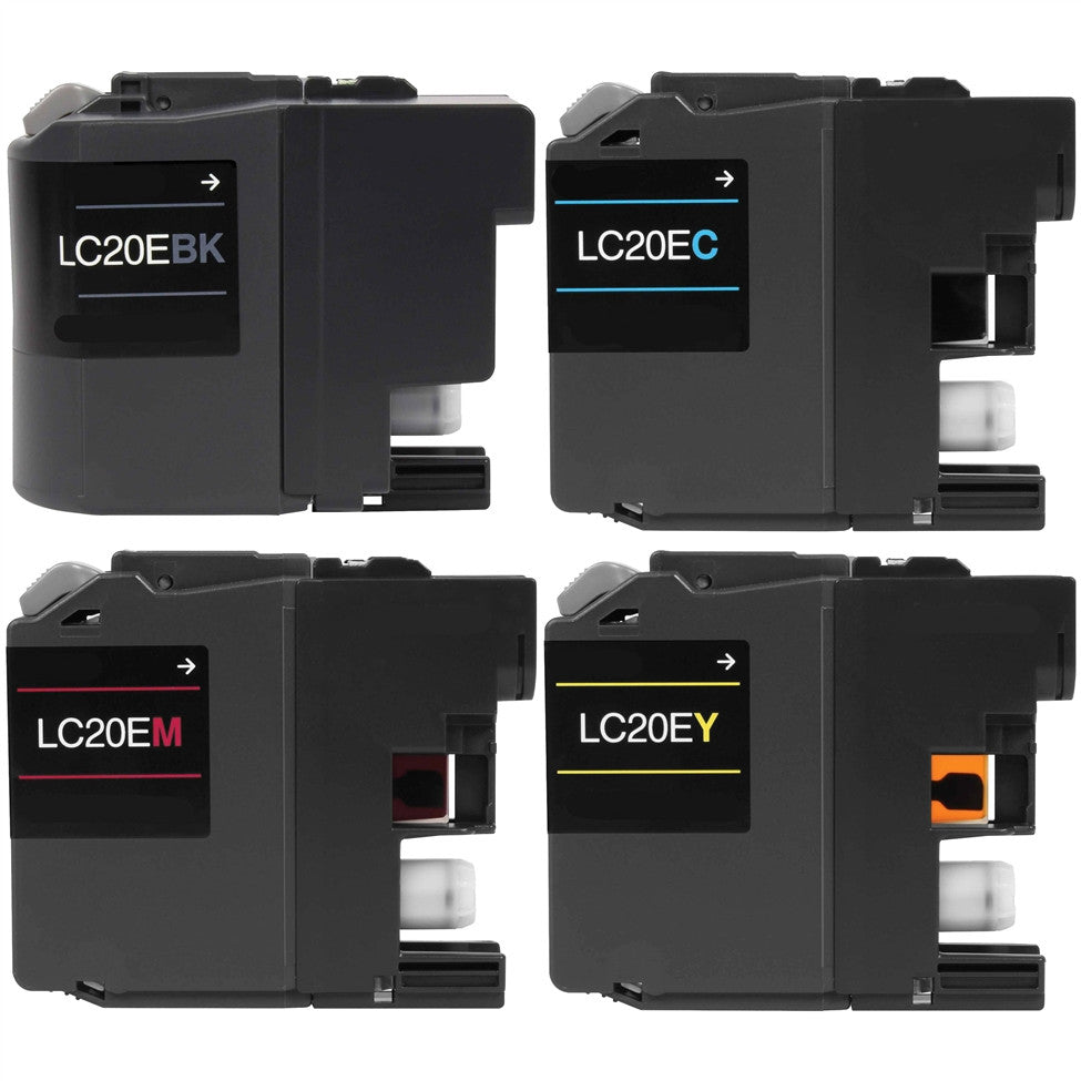 Compatible Brother LC20E (All Colors) Ink Cartridge - Black 2,400 - Color 1,200 Page Yield