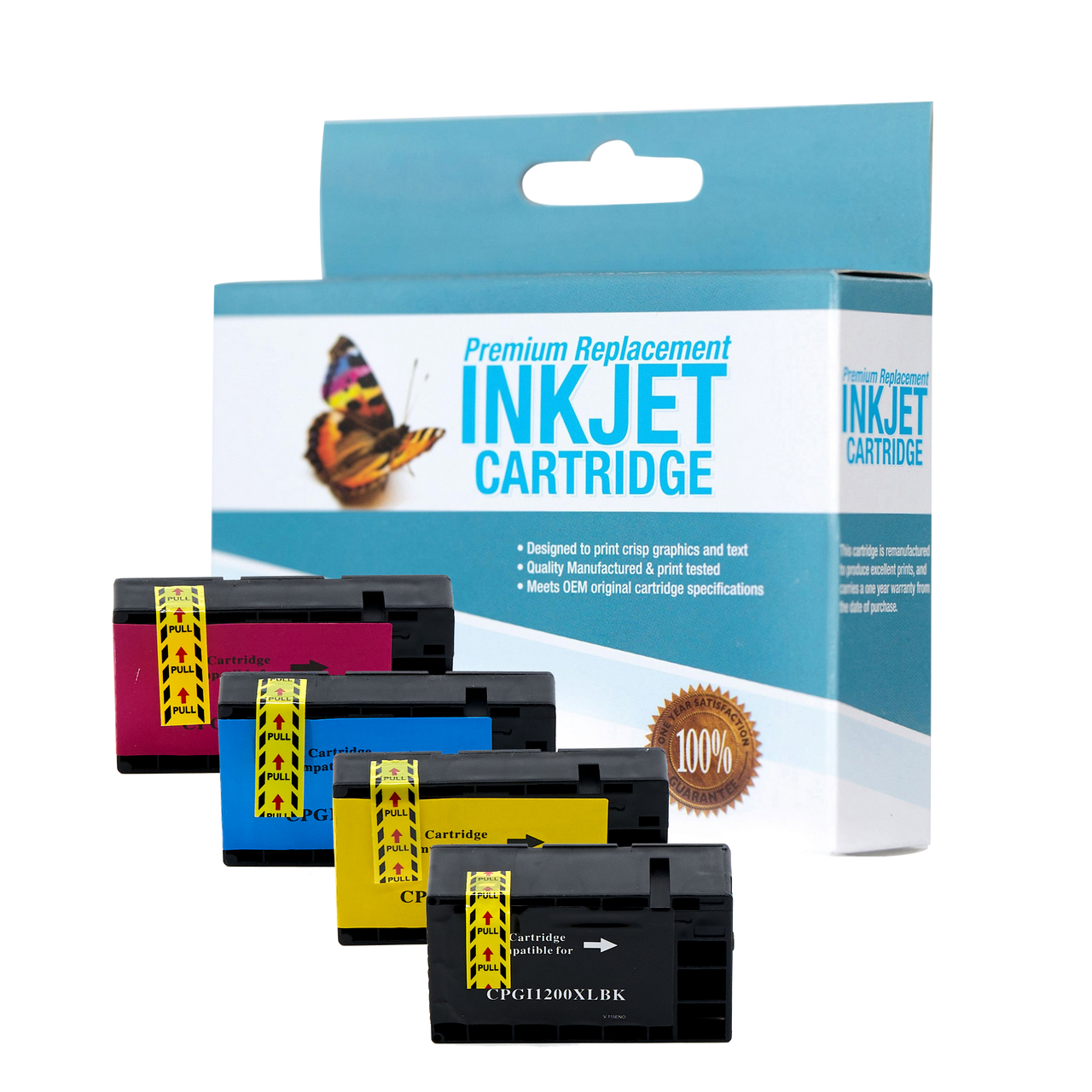 Compatible Canon PGI-1200XL (All Colors) Ink Cartridge - Black 2,500 - Color 1,500 Page Yield