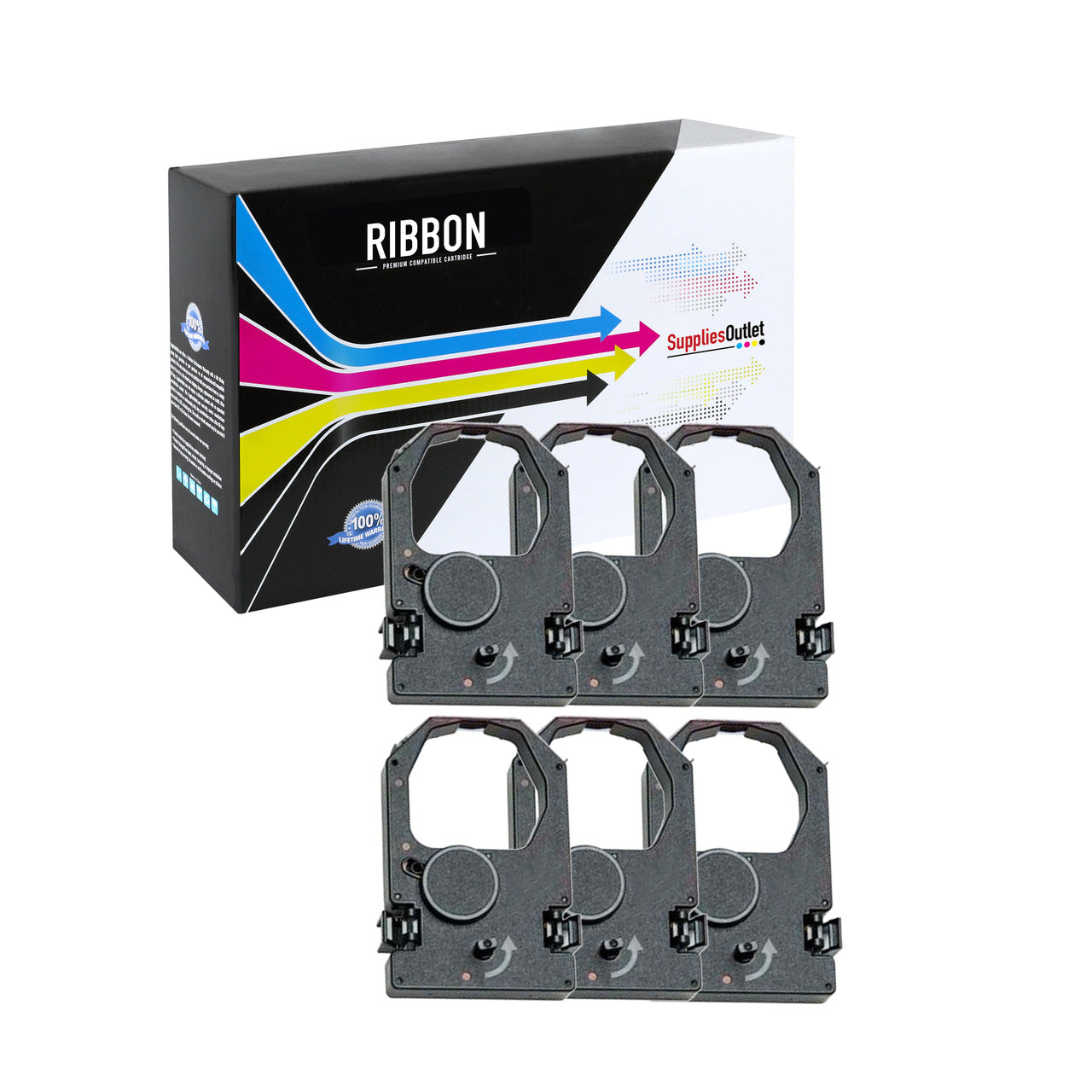 Compatible NCR 198161 Printer Ribbon Cartridge (Purple) (6 Pack)