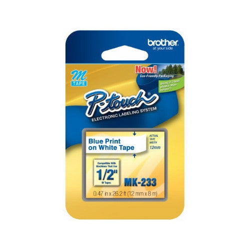 Brother MK233 P-Touch Label Tape (Blue on White)