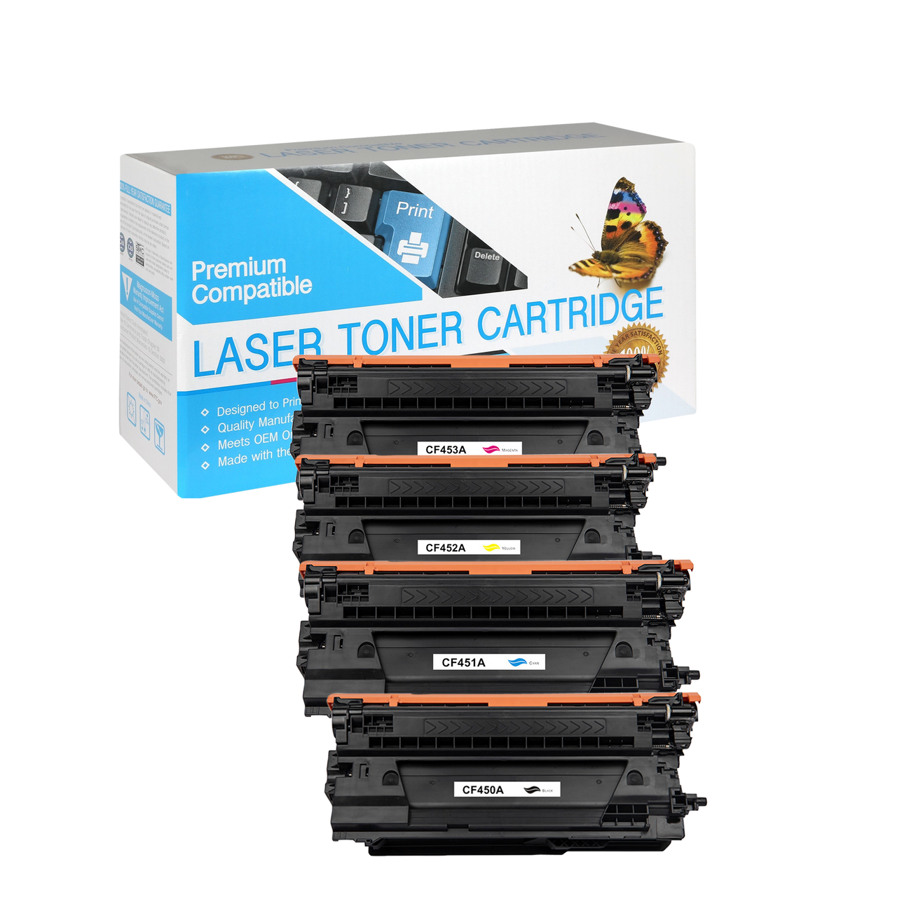 Compatible HP 655A (All Colors) Toner Cartridge - Black 12,500 - Color 10,500 Page Yield
