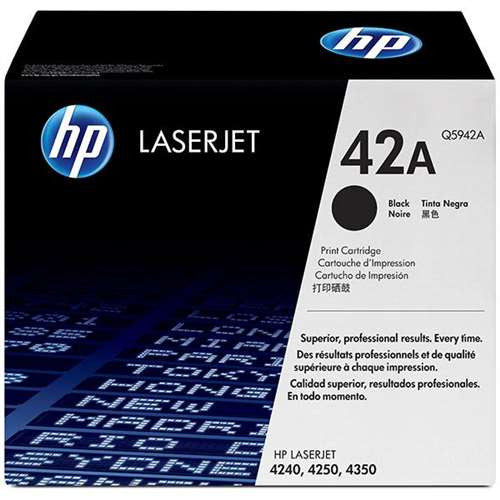HP 42A (Q5942A) Black Toner Cartridge - 10,000 Page Yield