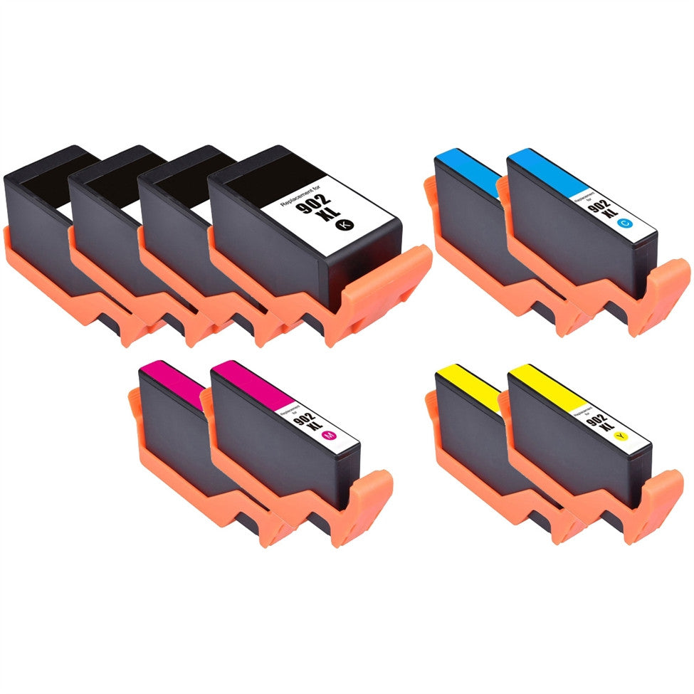 Compatible HP 902XL (All Colors) High Yield Ink Cartridge - Black 825 - Color 825 Page Yield