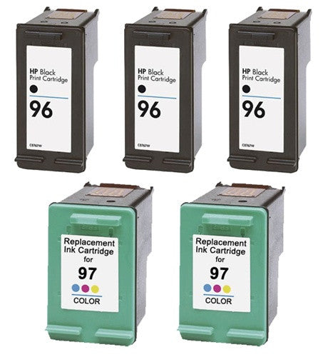 Compatible HP 96 (C8767WN) Black and Tri-Color Ink Cartridge - Black 800 - Color 450 Page Yield