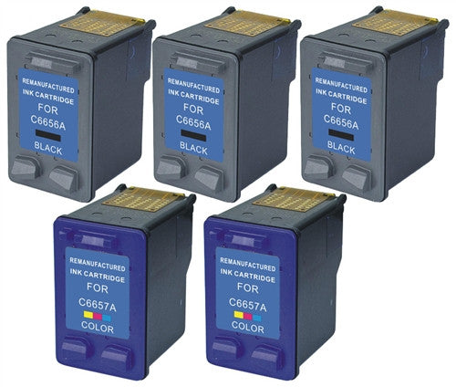 Compatible HP 56/HP 57 (Black and Tri-Color) Ink Cartridge - Black 730 - Color 400 Page Yield