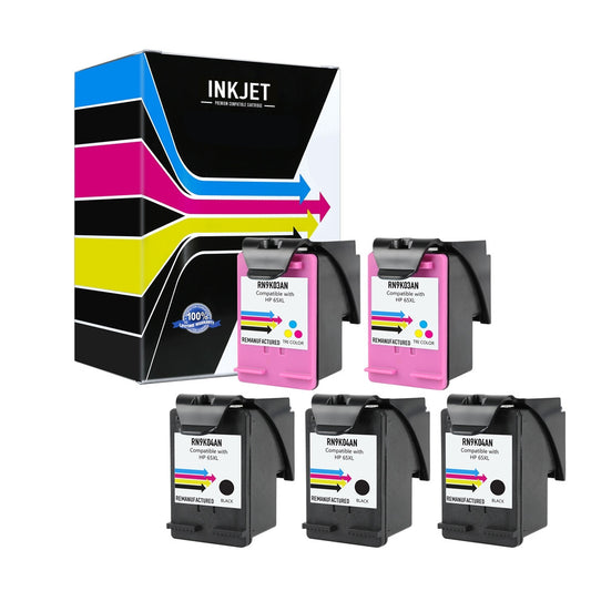 Reman HP 65XL High Yield Ink Cartridge - Black  300 - Color 300 Page Yield