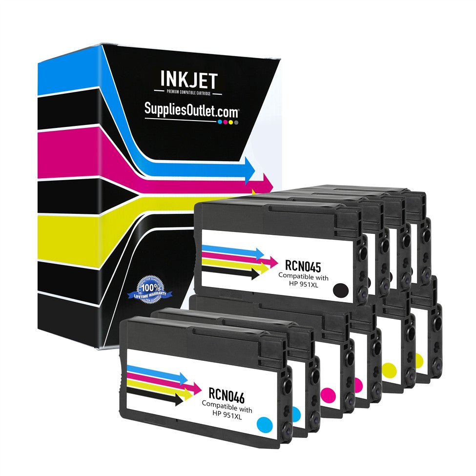 Compatible HP 950XL-951XL (All Colors) Ink Cartridge - Black 2,300 - Color 1,500 Page Yield