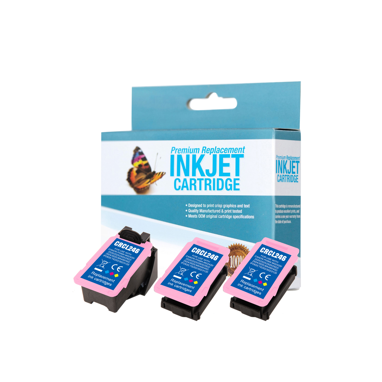 Remanufactured Canon PG-245XL/CL-246XL (ECOSAVER) Black and Tri-color Ink Cartridge - Black 240 - Color 300 Page Yield