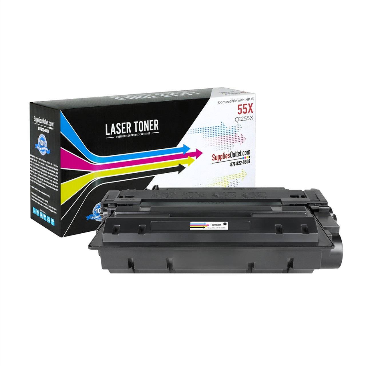 Compatible HP 55X (CE255X) Black High Yield Toner Cartridge Jumbo - 15,000 Page Yield