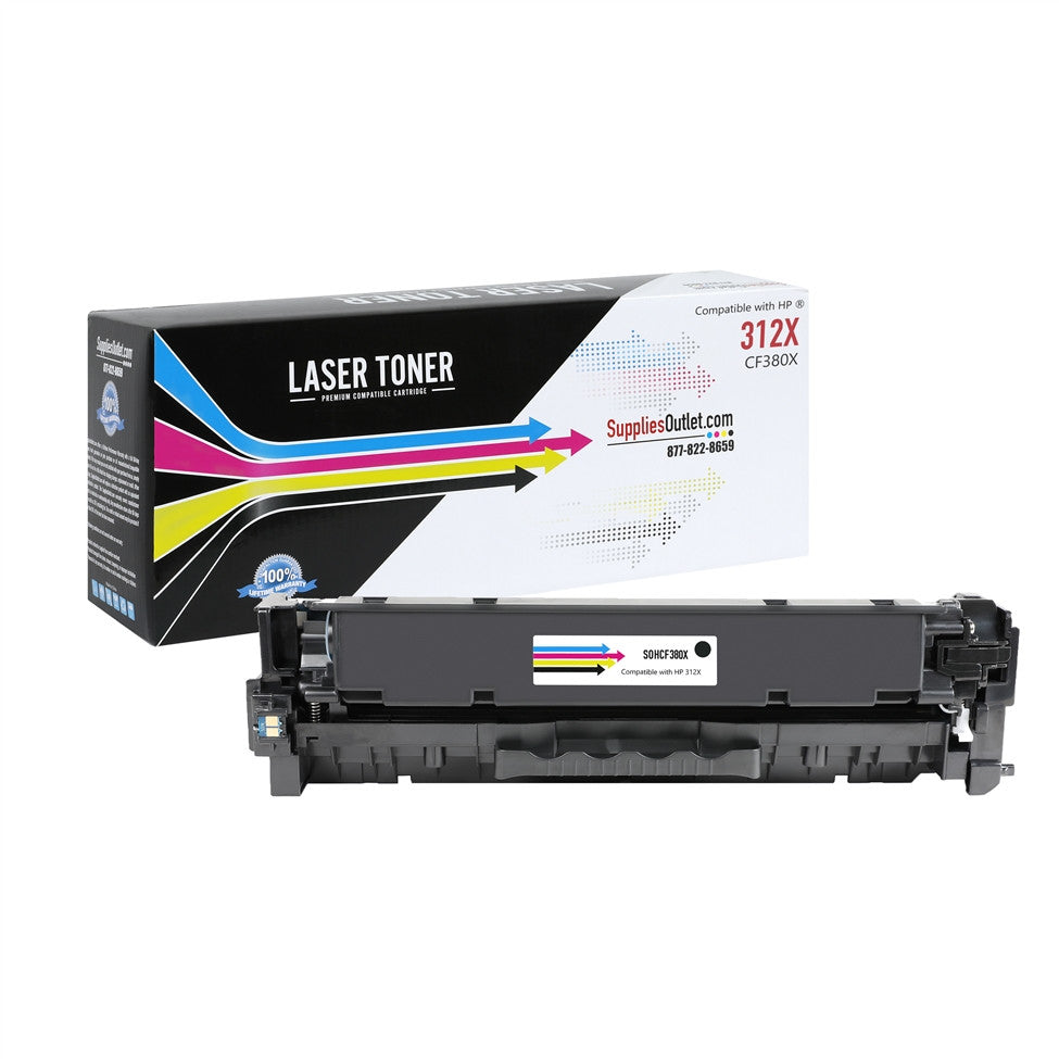 Compatible HP 312X (CF380X) Black High Yield Toner Cartridge - 4,400 Page Yield