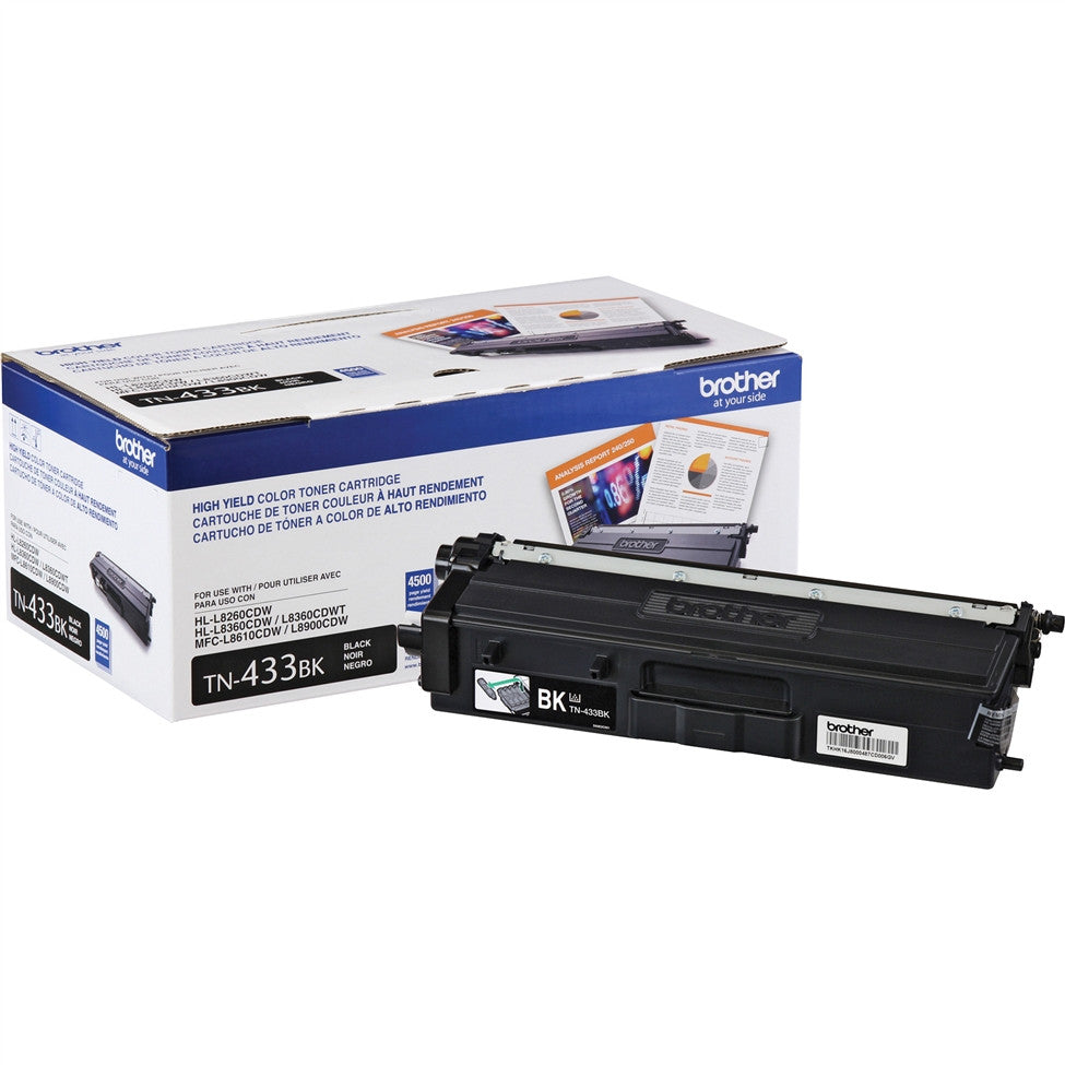 Brother TN433BK (All Colors) Toner Cartridge - Black 4,500 - Color 4,000 Page Yield