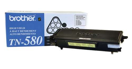 Brother TN580 Toner Cartridge (Black, High Yield)