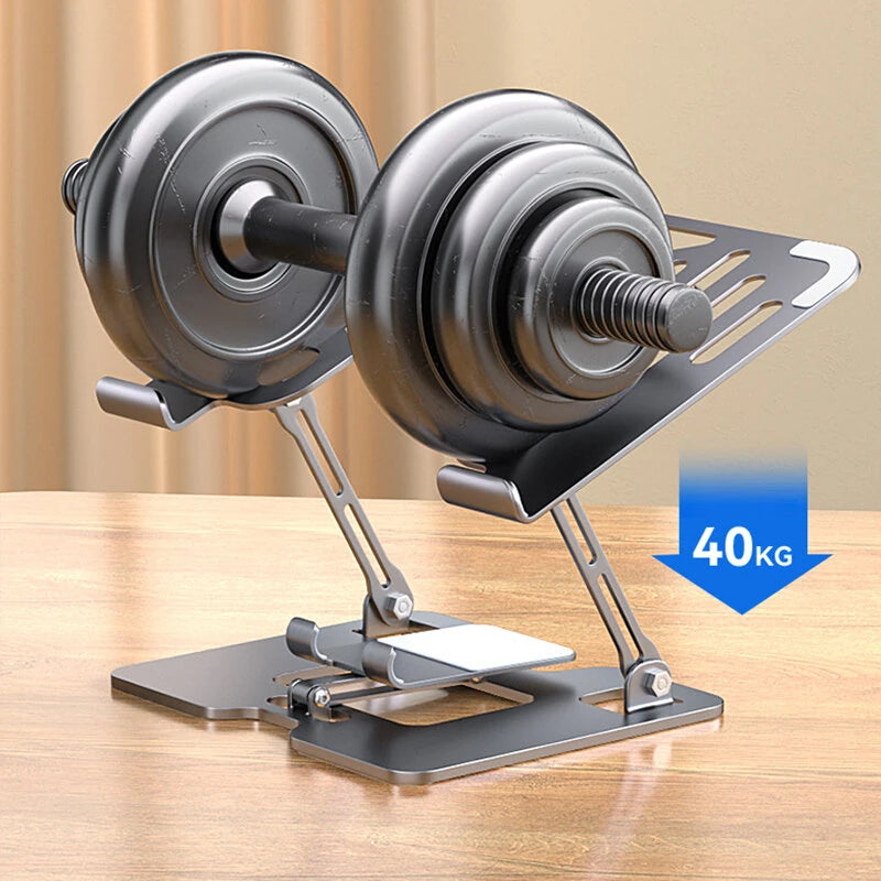 L05 2-in-1 Mobile Phone & Laptop Stand Dual-axis Adjustable Vertical Height Bracket Hollow Design Cooling 40KG Bearing