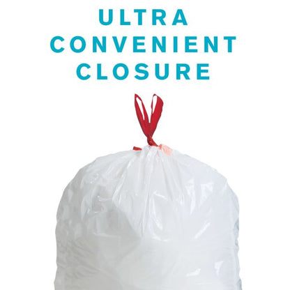 Highmark Tall 0.9 mil Drawstring Kitchen Trash Bags, 0.9mil, 13 Gallon, 27.375" x 24", White, Box Of 120