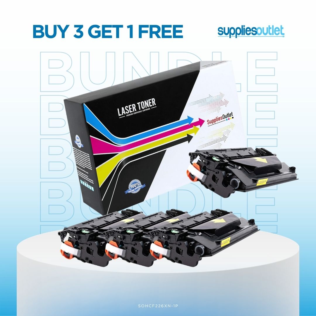 HP 26X (CF226X) Black High Yield Toner - Compatible Bundle