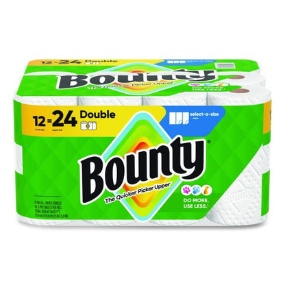 Bounty Select-a-Size Kitchen Roll Paper Towels, 2-Ply, 5.9 x 11, White, 82 Sheets/Double Roll, 12 Rolls/Carton